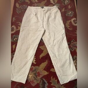 Alfani off white straight leg eyelet pants. Fully lined. Lightweight beautiful